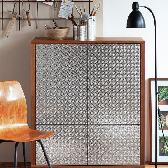 Klebefolie Metallic Riffelblech hochglanz silber image number null